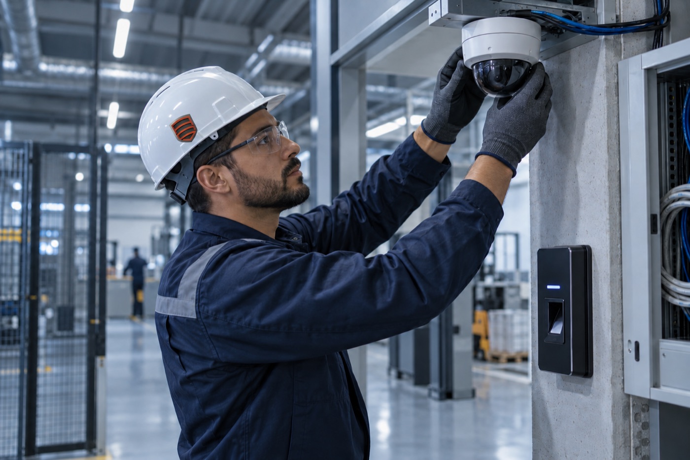 Técnico implanta e verifica sistemas de segurança