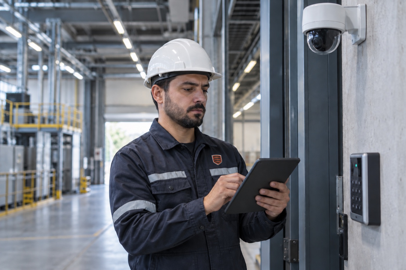 Técnico registra ativos durante vistoria