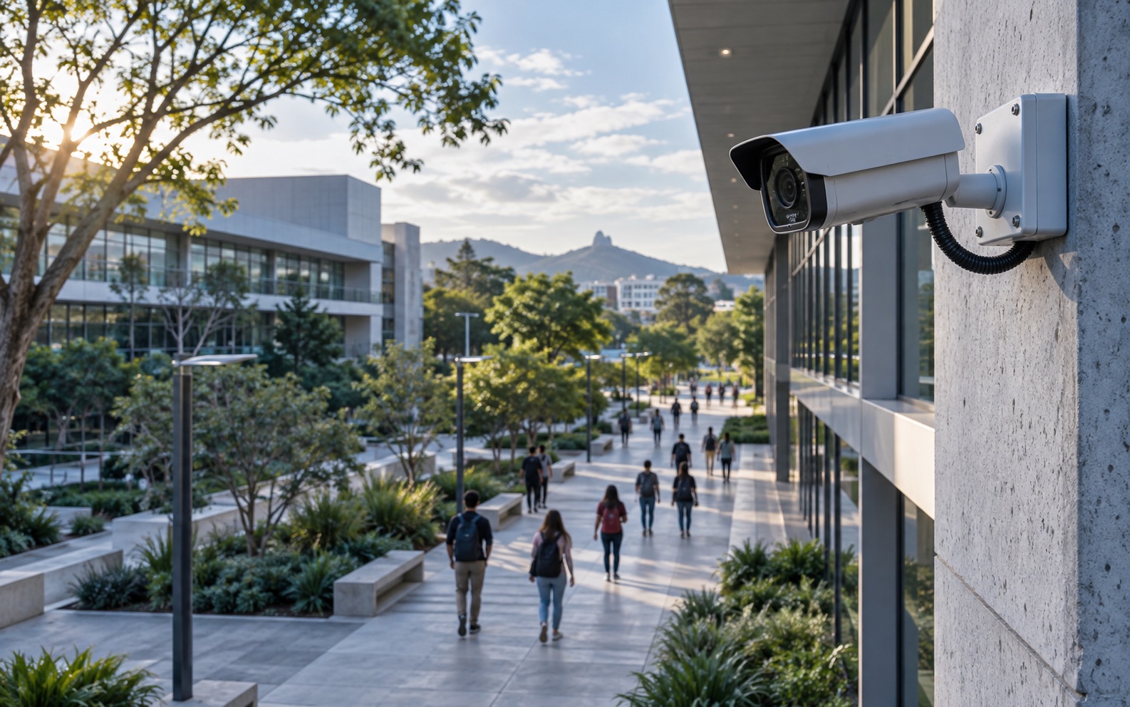 Câmera acompanha circulação em campus universitário